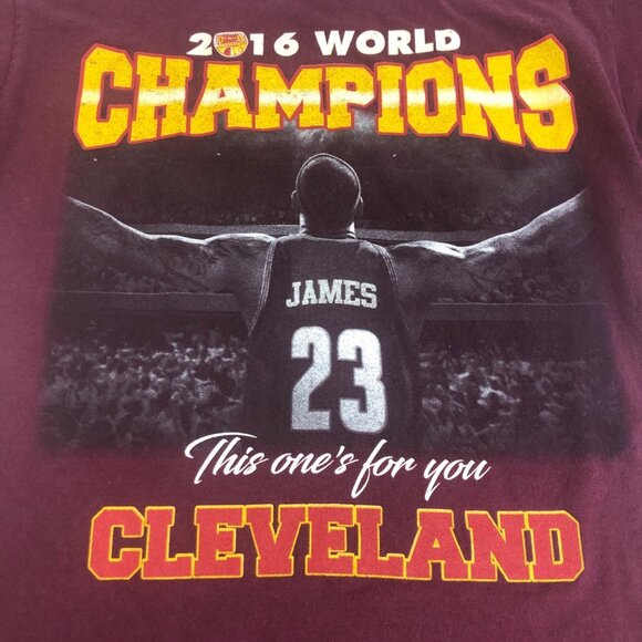 VTG LeBron James Cleveland Cavaliers Rookie Maroon Red Size Large T-Shirt 2016 - Picture 2 of 13